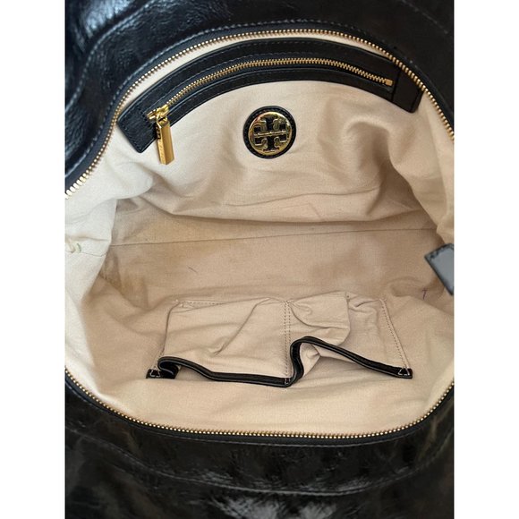 ♦️♦️  TORY BURCH AUTHENTIC BLACK BOMBE ELLA SATCHEL ♦️♦️ - Picture 11 of 16